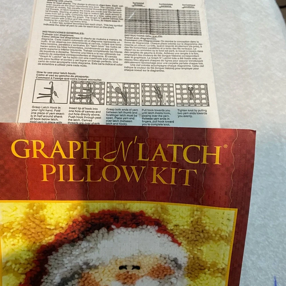MCG Textile Graph 'N' Latch Ho Ho Santa Pillow Kit - Red, White, Yellow